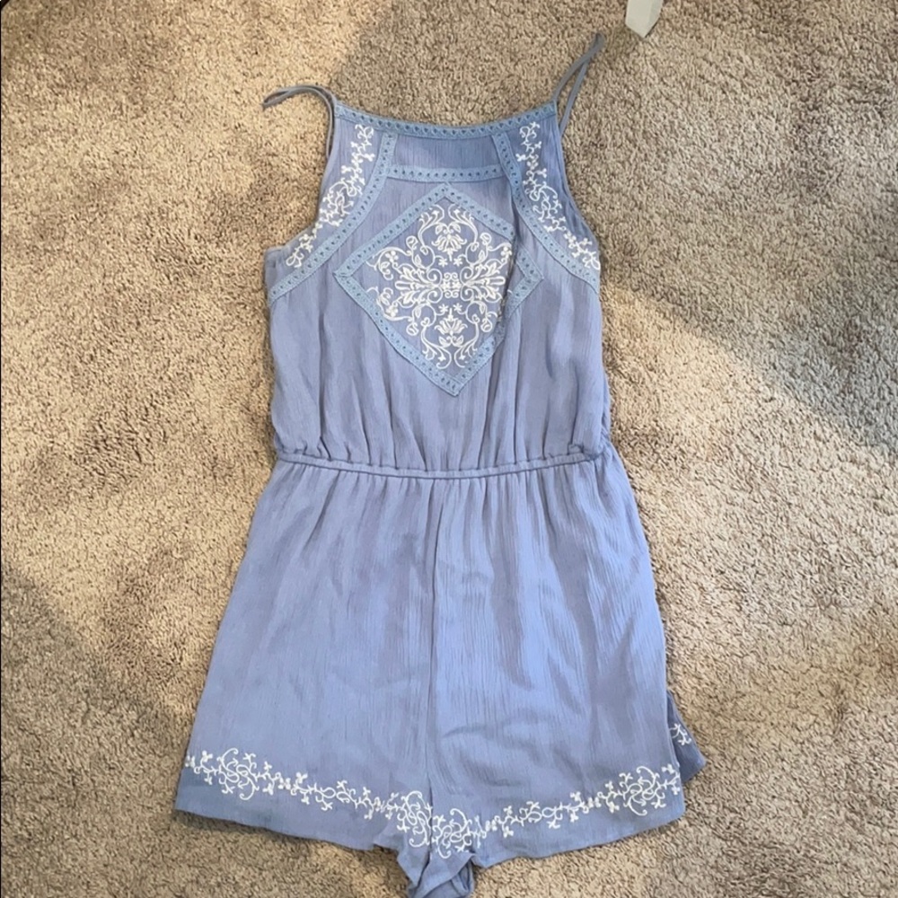Blue Rain Romper